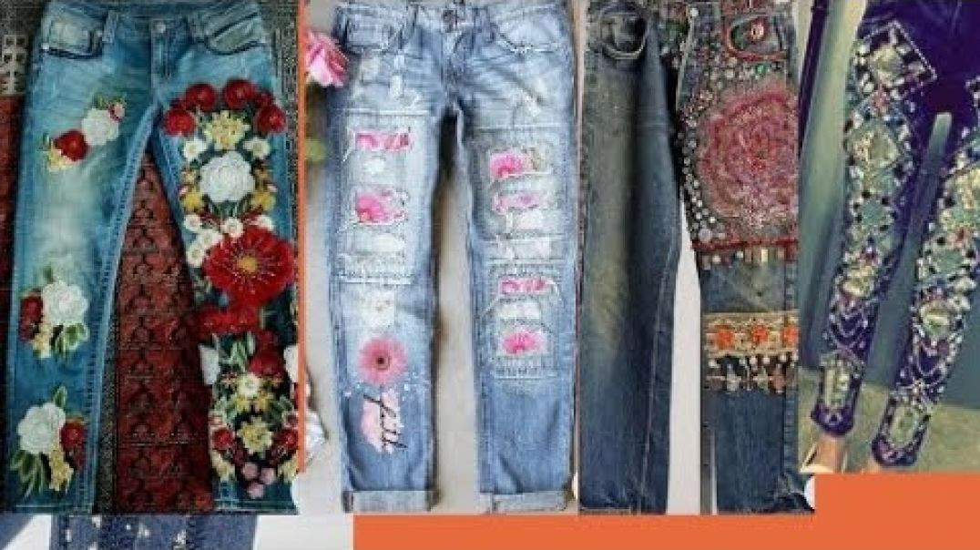 ⁣stylish trendy denim design jeans