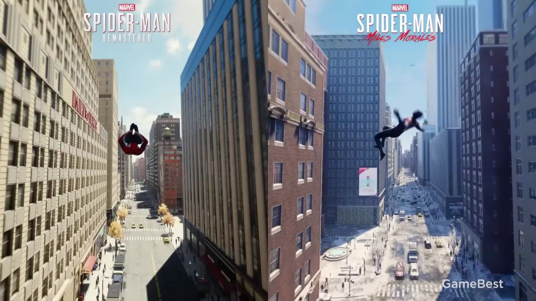 ⁣Spider-Man Remastered vs Spider-Man Miles Morales - сравнение графики и физики