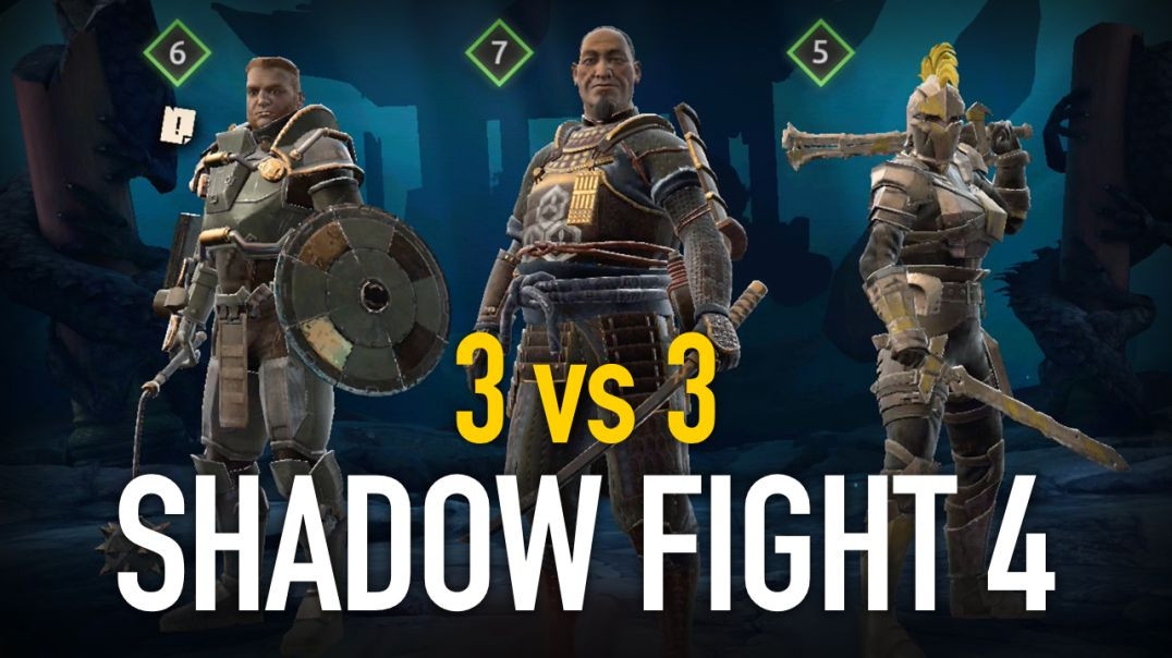 Shadow Fight 4. Арена. 3x3 – Джек Булварк/Линг/Кейт vs Рысь/Кейт/Сержант
