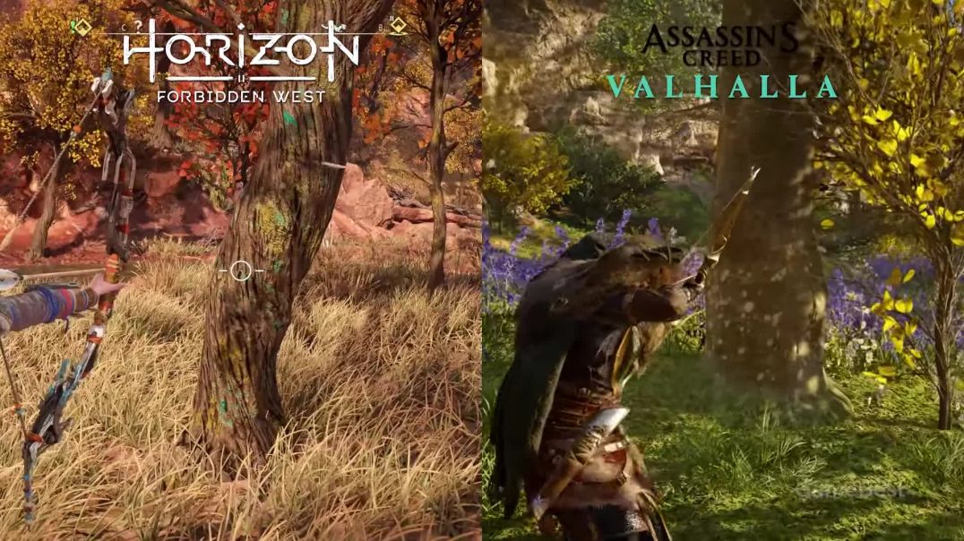 ⁣Horizon Forbidden West vs AC Valhalla — сравнение физики и деталей