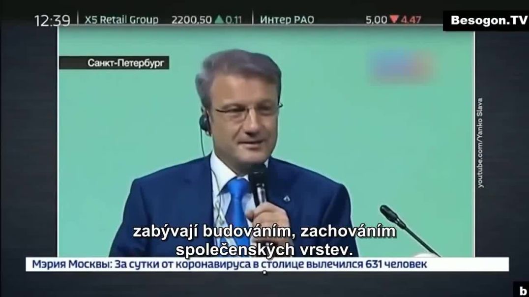 President Sberbank Hermann Gref  - Proč elity utajují informace před obyčejnými lidmi, Titulky CZ