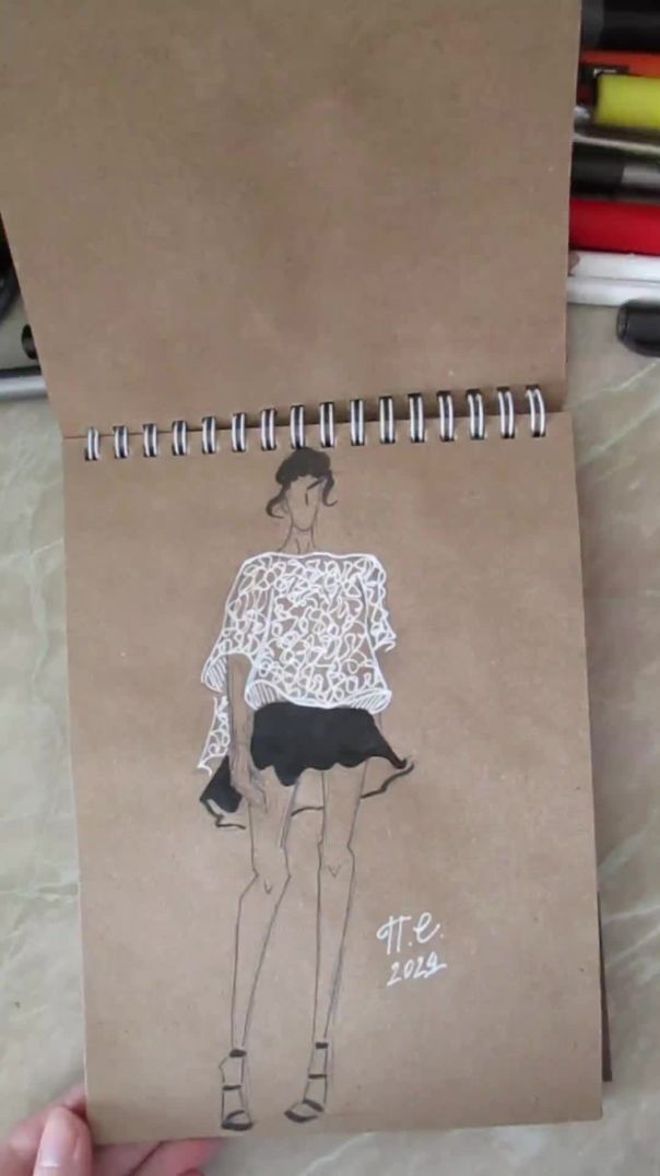 Sketchbook fashion illustration  #fashionillustration #oneweek100people  #sketch #sketchbook