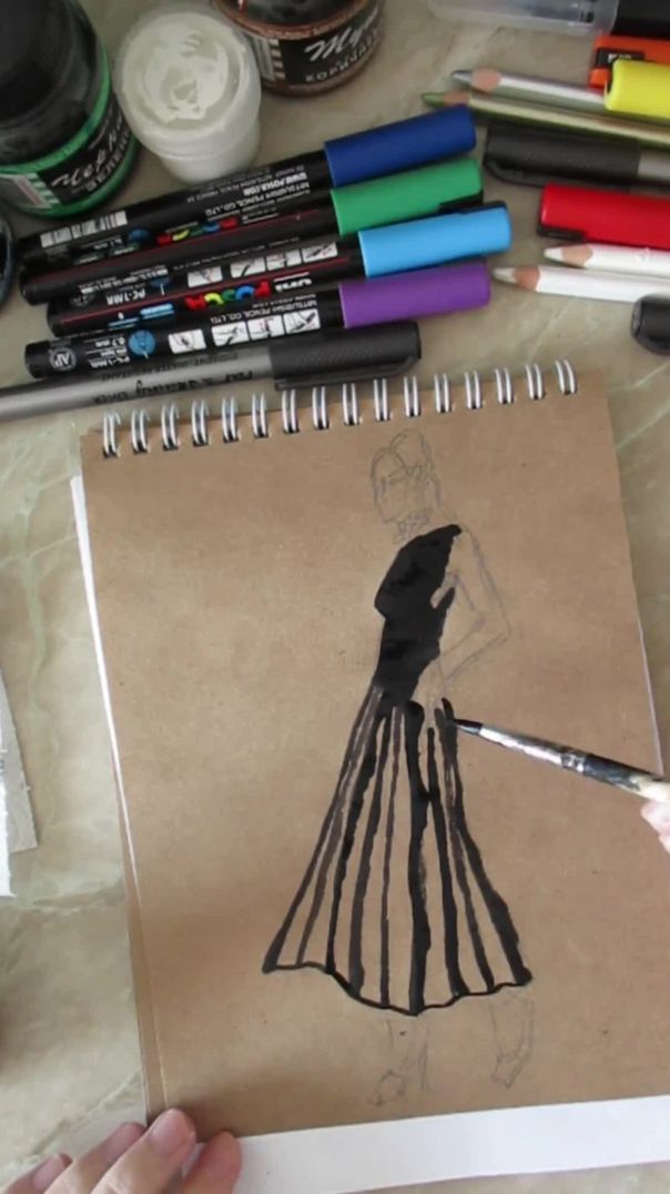 Drawing Fashion illustration ink #art #fashionillustration #oneweek100people #drawing
